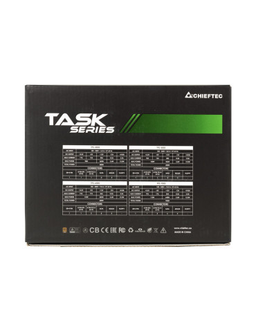 Chieftec Task TPS-600S virtalähdeyksikkö 600 W 20+4 pin ATX ATX Musta