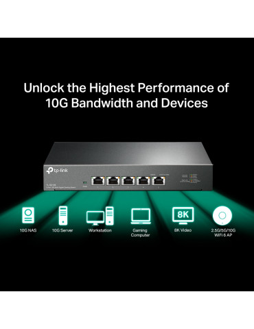 TP-Link TL-SX105 network switch Unmanaged 10G Ethernet (100 1000 10000) Black