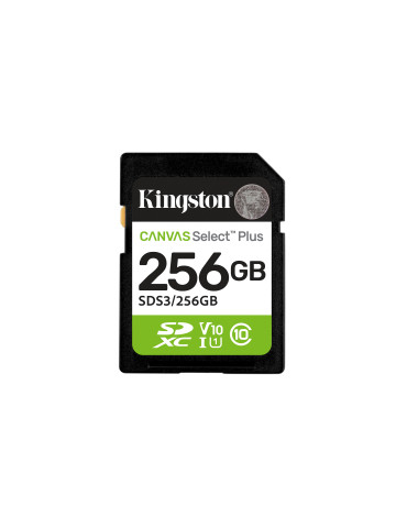 Kingston Technology 256GB SDXC Canvas Select Plus Gen3 150MB s C10 UHS-I U1 V10