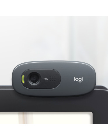 Logitech C270 HD webcam 3 MP 1280 x 720 pixels USB Gray, Dark Gray