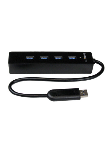 StarTech.com ST4300PBU3 interface hub USB 3.2 Gen 1 (3.1 Gen 1) Type-A 5000 Mbit s Black