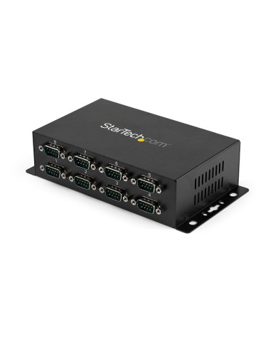 StarTech.com USB till DB9 RS232 seriell adapterhubb med 8 portar - Industriell DIN Rail och väggmonterbar