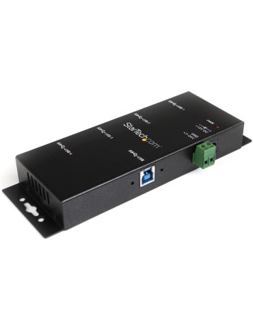 StarTech.com USB 3.0-hubb med 4 portar - 5Gbps - Industriell USB-A-hubb i metall - USB-datahubb som kan monteras på vägg eller