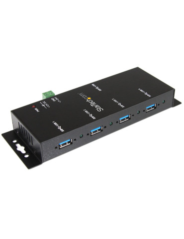 StarTech.com USB 3.0-hubb med 4 portar - 5Gbps - Industriell USB-A-hubb i metall - USB-datahubb som kan monteras på vägg eller