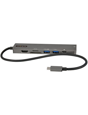 StarTech.com USB C multiportadapter - USB-C till 4K 60 Hz HDMI 2.0, 100 W Power Delivery Pass-through, SD MicroSD, 2-portars