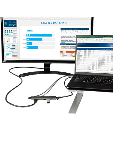 StarTech.com DKT30CHSDPD1 laptop dock port replicator Wired USB 3.2 Gen 1 (3.1 Gen 1) Type-C Black, Gray