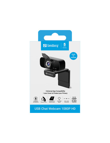 Sandberg 134-15 webcam 2 MP 1920 x 1080 pixels USB 2.0 Black