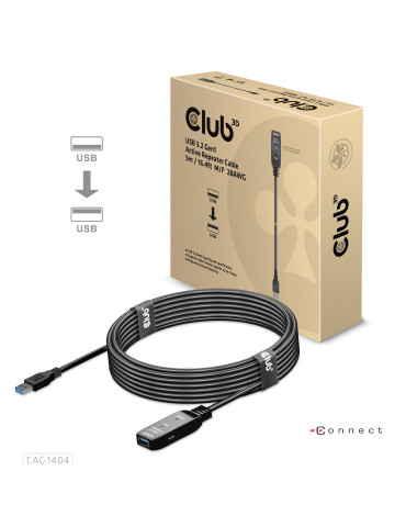 CLUB3D CAC-1404 USB cable USB 3.2 Gen 1 (3.1 Gen 1) 196.9" (5 m) USB A 5 Gbit s Black