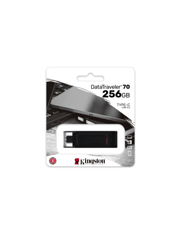 Kingston Technology DataTraveler 70 USB-sticka 256 GB USB Type-C 3.2 Gen 1 (3.1 Gen 1) Svart