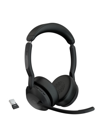 Jabra Evolve2 55 Headset Wireless Head-band Office Call center USB Type-C Bluetooth Charging stand