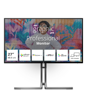 AOC U3 U27U3CV computer monitor 27" 3840 x 2160 pixels 4K Ultra HD LCD Black