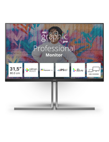 AOC U3 U32U3CV computer monitor 31.5" 3840 x 2160 pixels 4K Ultra HD LCD Black