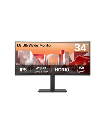 LG 34BA75QE-B computer monitor 34" 3440 x 1440 pixels Wide Quad HD LCD Black