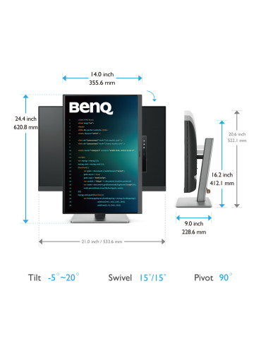BenQ RD240Q computer monitor 24.1" 2560 x 1600 pixels WQXGA LCD Black