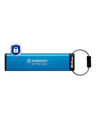 Kingston Technology IronKey 64 Gt USB-C Keypad 200C, FIPS 140-3 Lvl 3 AES-256