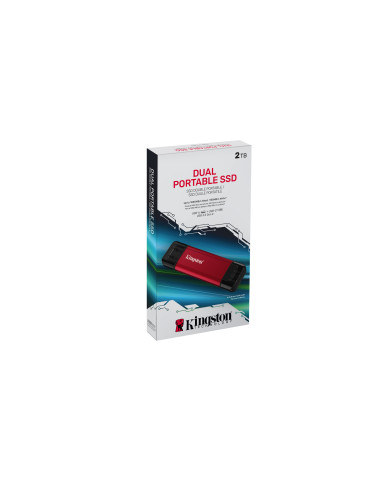 Kingston Technology 2TB Kannettava SSD Dual USB-A C, jopa 1050MB s USB 3.2 Gen 2