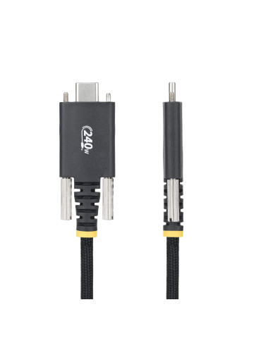 StarTech.com 2m USB-C-laddningskabel, hållbar och mycket flexibel, med sidomonterat skruvlås, 240W (5A) PD EPR, USB