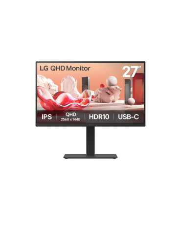 LG 27BA75QB-B.AEU platta pc-skärmar 68,6 cm (27") 2560 x 1440 pixlar Wide Quad HD LED Svart