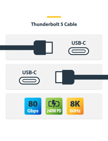 StarTech.com TBLT5MM1M240W Thunderbolt cable 39.4" (1 m) 80 Gbit s Black