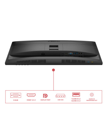 AOC 27E4U platta pc-skärmar 68,6 cm (27") 1920 x 1080 pixlar Full HD LED Svart
