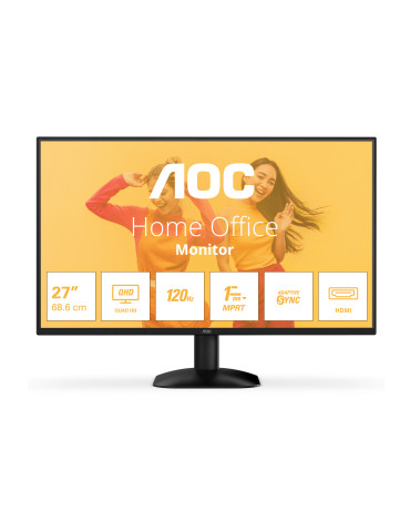 AOC B3 Q27B35S3 tietokoneen litteä näyttö 68,6 cm (27") 2560 x 1440 pikseliä Quad HD LED Musta