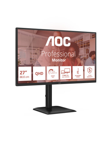 AOC E4 Q27E4CV platta pc-skärmar 68,6 cm (27") 2560 x 1440 pixlar Quad HD LED Svart