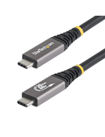 StarTech.com 3 m USB4-kabel, 20 Gbps, USB-IF-certifierad USB-C-kabel, 60 W PD, 4K 120 Hz DP 2.1, dubbelskiktad TPE flätad