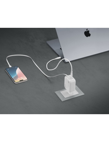 Cellularline Retractable Power 65W Kuulokkeet, Universaali Valkoinen AC Pikalataus Sisätila
