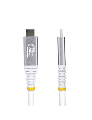 StarTech.com CC1M80GUSB4CABLEW USB-kaapeli USB4 Gen 4x2 1 m USB C 80 Gbit s 240 W Valkoinen