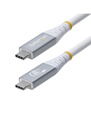 StarTech.com CC3M20GUSB4CXW USB cable USB4 Gen 2x2 118.1" (3 m) USB C 20 Gbit s 60 W White