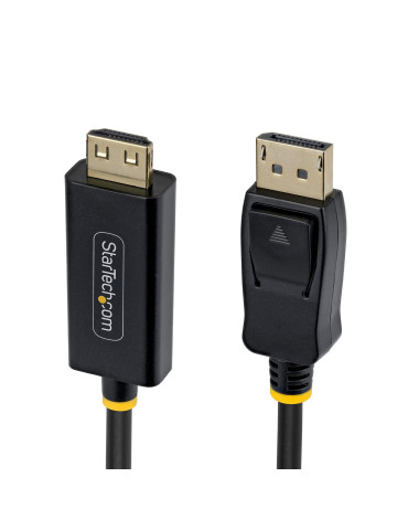 StarTech.com 3 m DisplayPort till HDMI-kabeladapter med gripkontakter, 4K 60 Hz, HDR, enkelriktad DP till