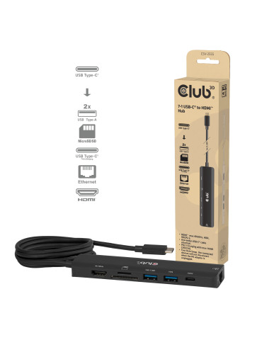 CLUB3D CSV-2555 laptop dock port replicator Wired Black