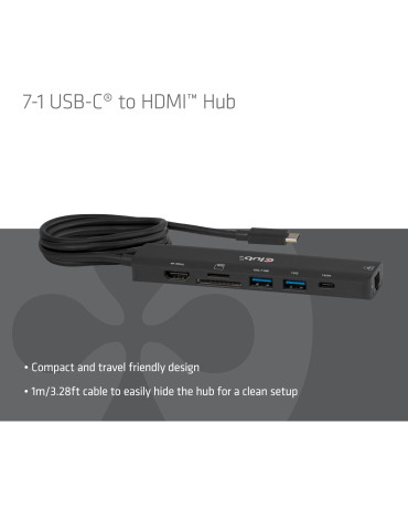 CLUB3D CSV-2555 laptop dock port replicator Wired Black