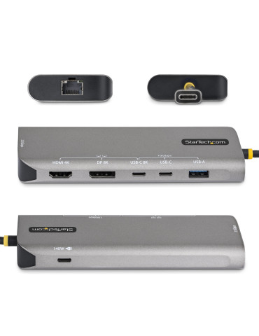 StarTech.com USB4-multiportadapter, drivrutinsfri dubbel 4K för macOS och Windows, laddning med Power Delivery på 140 W,