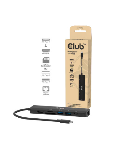 CLUB3D CSV-2553 interface hub USB Type-C 5000 Mbit s Black