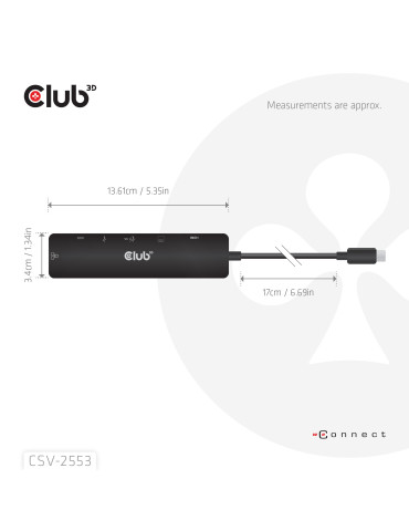 CLUB3D CSV-2553 interface hub USB Type-C 5000 Mbit s Black