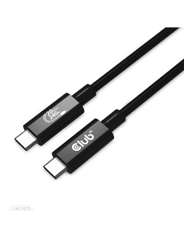 CLUB3D CAC-1575 USB cable USB4 Gen 2x2 78.7" (2 m) USB C 20 Gbit s 240 W Black