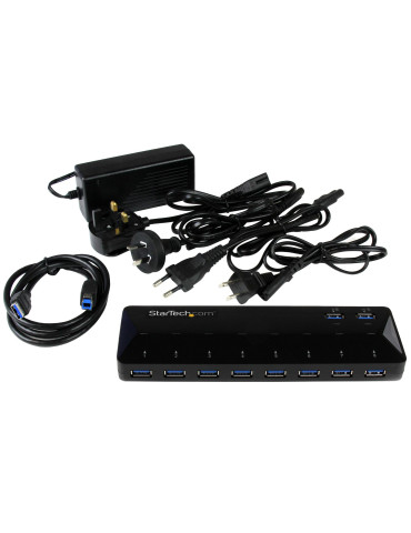 StarTech.com ST103008U2C interface hub USB 3.2 Gen 1 (3.1 Gen 1) Type-B 5000 Mbit s Black