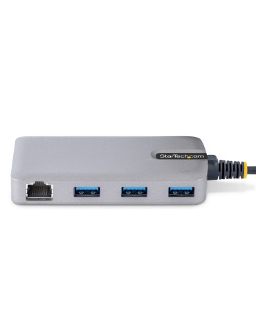 StarTech.com USB-C-hubb med 3 portar och Ethernet - 3x USB-A-portar, Gigabit Ethernet RJ45, USB 3.0 5 Gbps, bussdriven, 30 cm
