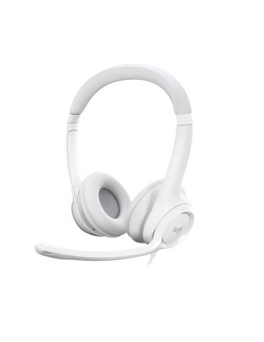 Logitech H390 Headset Wired Head-band Office Call center USB Type-A White