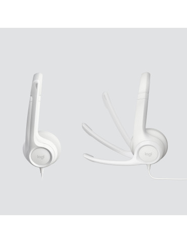 Logitech H390 Headset Wired Head-band Office Call center USB Type-A White