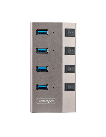 StarTech.com 5G4AIBS-USB-HUB-EU interface hub USB 3.2 Gen 1 (3.1 Gen 1) Type-B 5000 Mbit s Gray