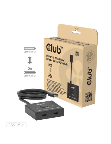 CLUB3D CSV-2511 video splitter USB Type-C 2x DisplayPort