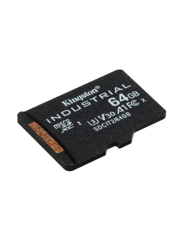 Kingston Technology 64GB microSDXC Industrial C10 A1 pSLC-kort + SD-adapter