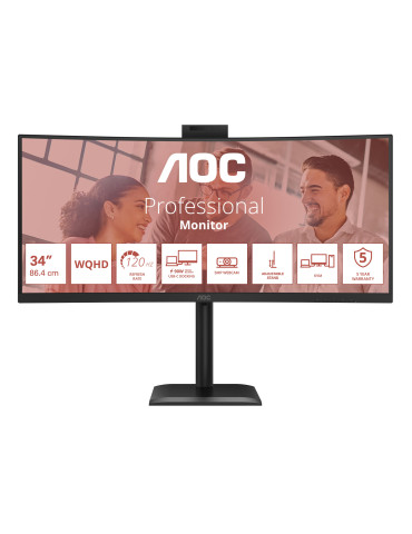 AOC CU34E4CW 75 computer monitor 34" 3440 x 1440 pixels Black