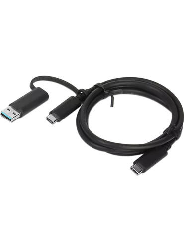 Lenovo 4X90U90618 USB cable USB 3.2 Gen 1 (3.1 Gen 1) 39.4" (1 m) USB A USB C USB C Black