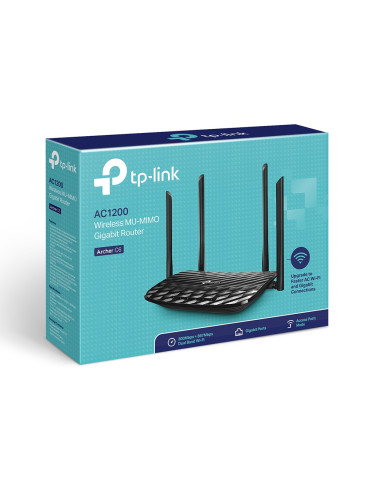 TP-Link Archer C6 wireless router Gigabit Ethernet Dual-band (2.4 GHz   5 GHz) Black