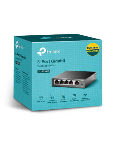 TP-Link TL-SG105S Hallitsematon Gigabit Ethernet (10 100 1000) Musta