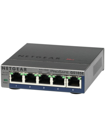 NETGEAR GS105E-200PES verkkokytkin Hallittu L2 L3 Gigabit Ethernet (10 100 1000) Harmaa