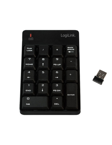 LogiLink ID0120 numeric keypad Laptop RF Wireless Black